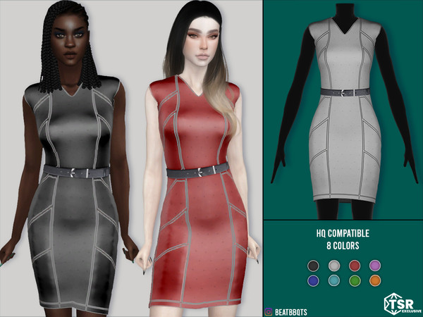 Sims 4 — Dress No.21 by BeatBBQ — - 8 Colors - All Texture Maps - New Mesh (All LODs) - Custom Thumbnail - HQ Compatible 