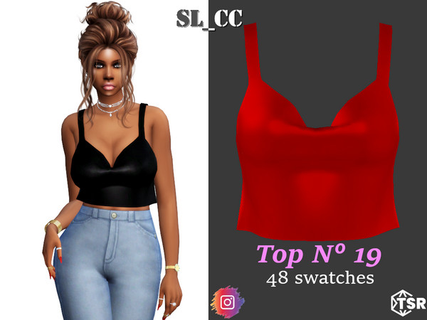 Sims 4 — Top 19 by Mona — -New mesh- -48 swatches- -Teen to elder- -All Maps- -All Lods- -HQ- -Catalog Thumbnail-