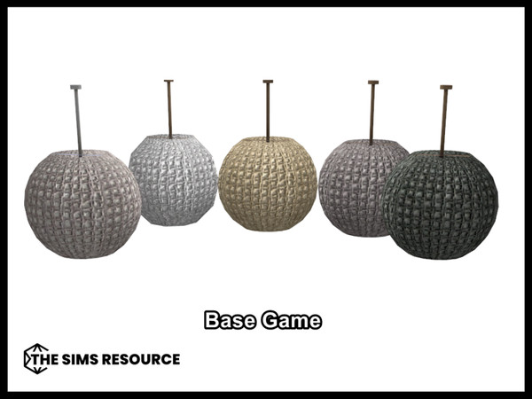 Sims 4 — The Rattan Effect Ceiling Light by seimar8 — Maxis match globe ceiling light in rattan Base Game