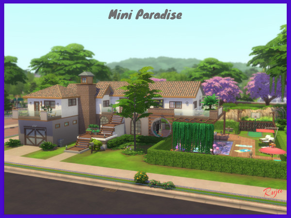 Sims 4 — Mini Paradise by ruja2 — This house is great for a large family with members of all ages. It has three bedrooms,