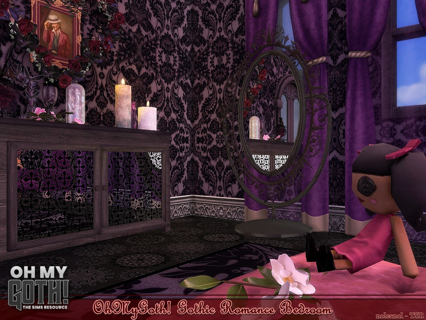 The Sims Resource - OhMyGoth! Gothic Romance Bedroom / TSR CC Only