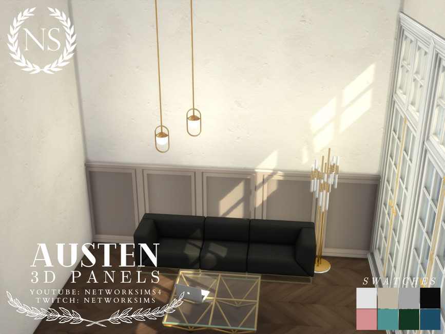 The Sims Resource Austen Panelling Style 1 Half Wall