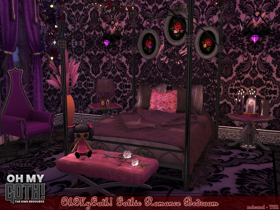 The Sims Resource - OhMyGoth! Gothic Romance Bedroom / TSR CC Only