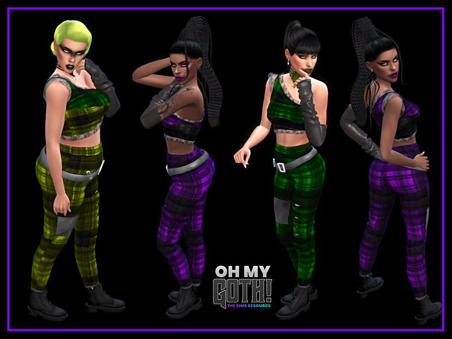 The Sims Resource - Oh My Goth leggings with a belt