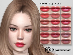 Sims 4 — Water lip tint by coffeemoon — 18 color options for female and male: teen, young, adult, elder HQ mod compatible