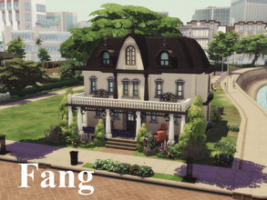 Sims 4 — Fang | No CC by GenkaiHaretsu — Victorian shell house in dark style. 