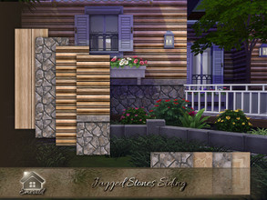 Sims 4 — Jagged Stones Siding by Emerald — These hardwood and marbleized tiles have an elegant design that is great for