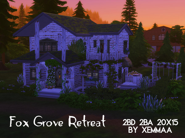 Sims 4 — Fox Grove Retreat (No CC) by XEmmaa2 — A cozy home right in the middle of the forest, perfect for a small sim