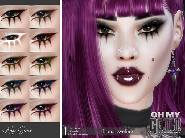 The Sims Resource - Oh My Goth - Luna Eyeliner