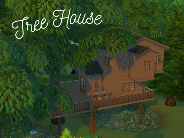 Sims 4 — Tree House by iaslexia — A cozy tree house, perfect for 1 or 2 Sims. It has a large terrace,a natural pool and a