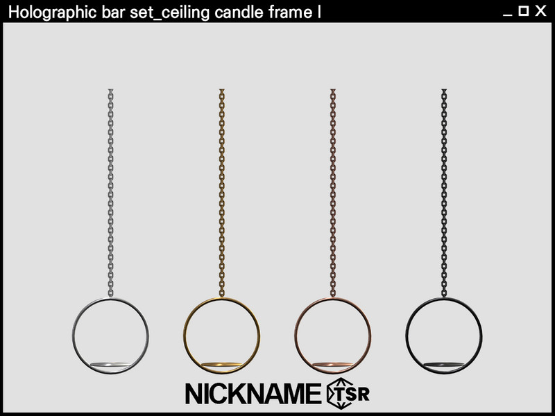 Sims 4 Holographic bar set_ceiling candle frame l by NICKNAME_sims4