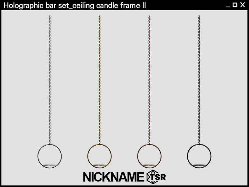 Sims 4 Holographic bar set_ceiling candle frame ll by NICKNAME_sims4