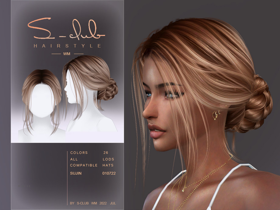 Image of Updo Sims CC hairstyle