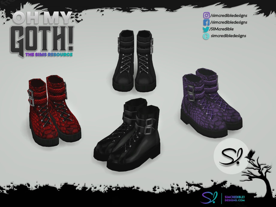 The Sims Resource - Oh My Goth Decor and Accessories Shoes 1 boots