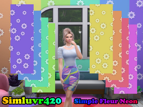 Sims 4 — Simple Fleur Wallpaper Original by Simluvr420 — Feel free to lay back, relax, and fall into this mesmerizing