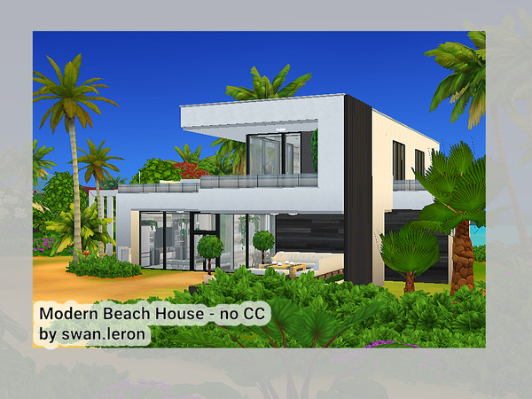 Sims 4 — Modern Beach House by swanleron — Modern beach house for family of 3 from Sulani (no CC) House is fully