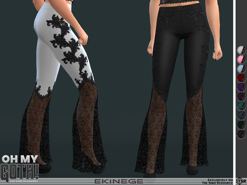 ekinege's Oh My Goth - Lace Flared Pants