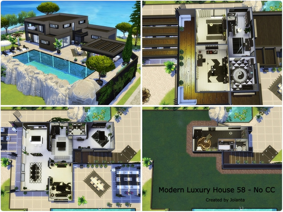 The Sims Resource Modern Luxury House 58 No CC
