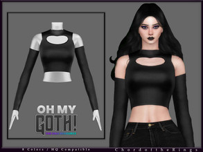 Sims 4 — Oh My Goth Gothic Top by ChordoftheRings — ChordoftheRings Gothic Top - 8 Colors - New Mesh (All LODs) - All