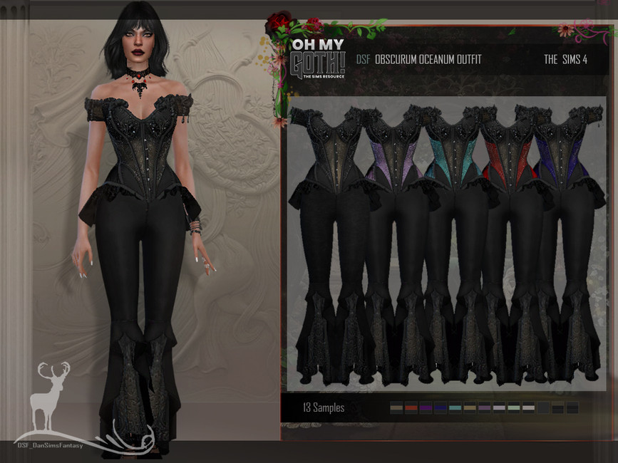The Sims Resource - OH MY GOTH_OBSCURUM OCEANUM OUTFIT