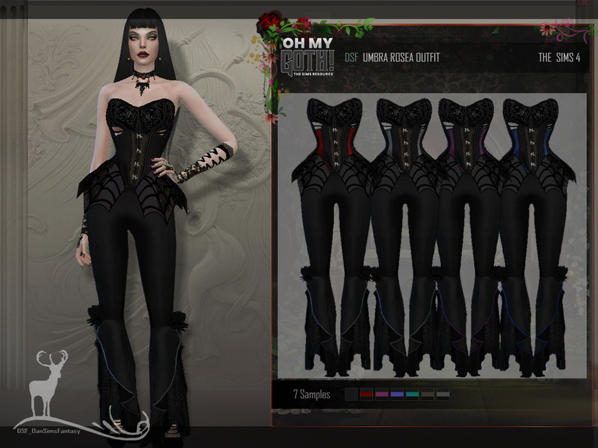 The Sims Resource - OH MY GOTH _UMBRA ROSEA OUTFIT