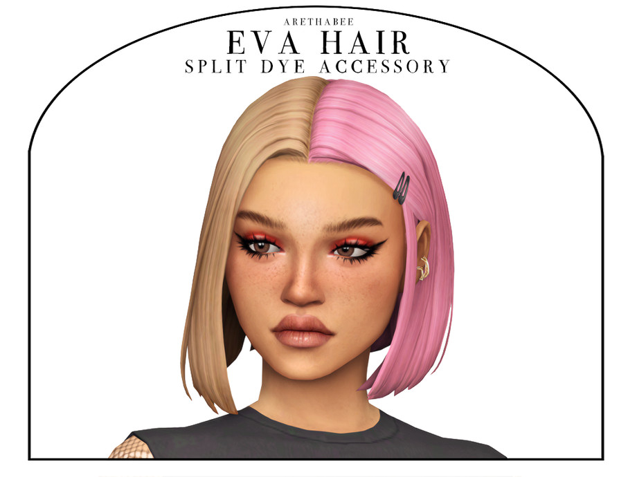 The Sims Resource - Eva Hair Split Dye Accessory (Patreon)