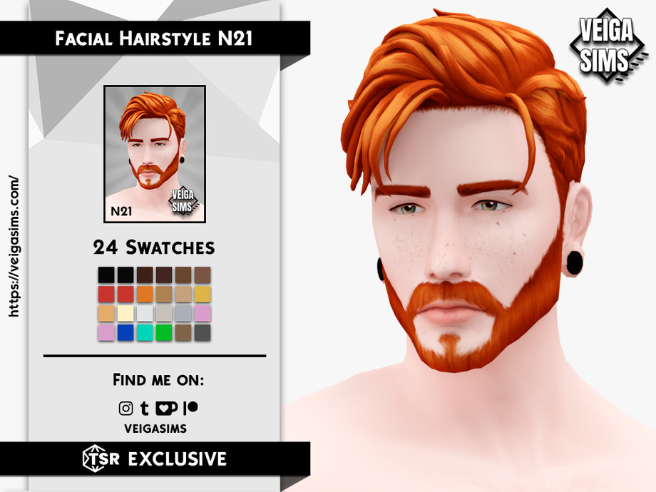 The Sims Resource - Facial Hair Style 21