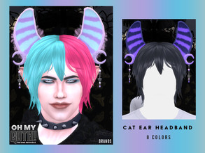 Sims 4 — Oh My Goth! - Cat Ear Headband (Unisex) by OranosTR — This Headband was created for pastel style men and women.