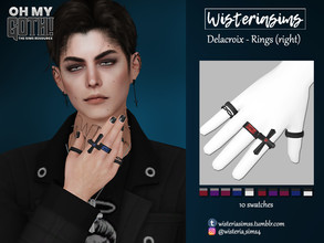 Sims 4 — Oh My Goth! Delacroix Rings (right) by WisteriaSims — **FOR MEN **NEW MESH *TEEN TO ELDER - Rings Category - 10