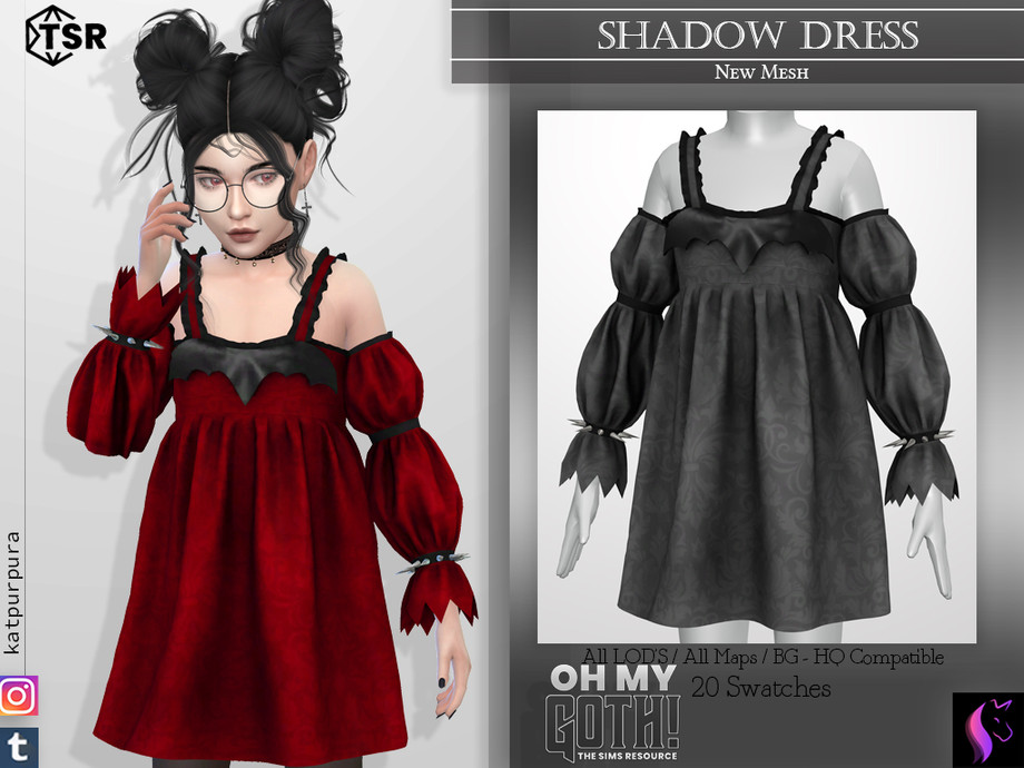 The Sims Resource - Oh My Goth! Shadow Dress