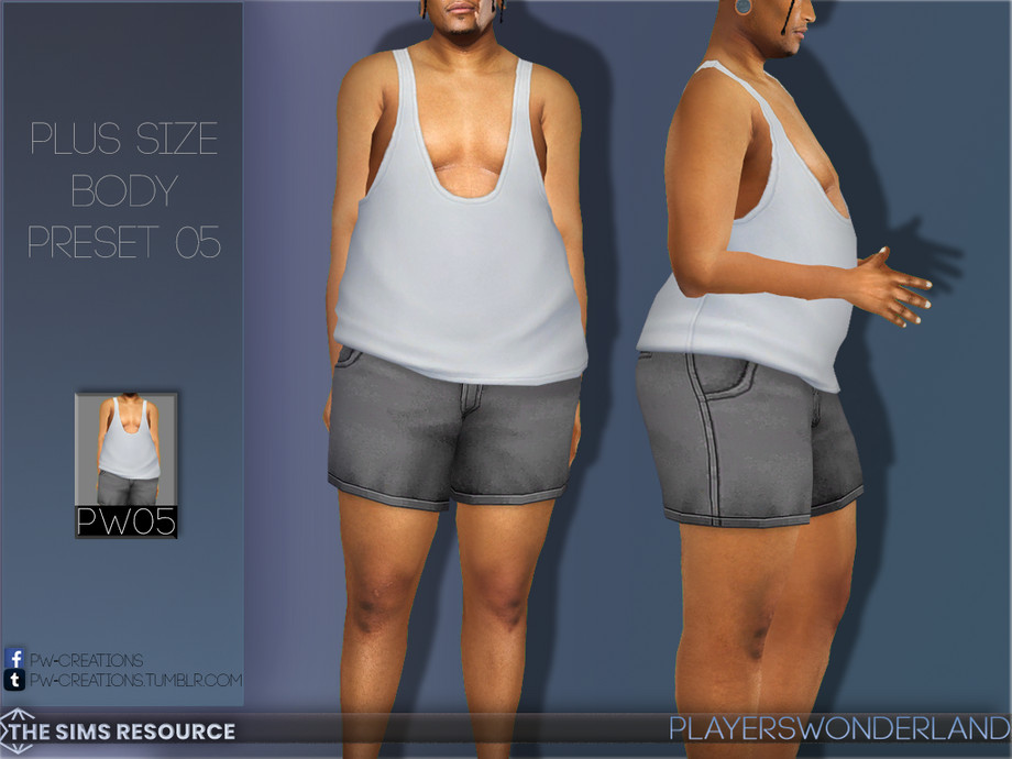 The Sims Resource - Plus Size Body Preset 05