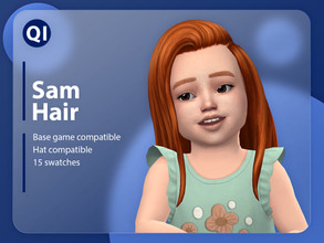 Sims 4 — Sam Hair by qicc — A long straight hairstyle. - Maxis Match - Base game compatible - Hat compatible - Toddler -