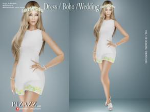 Sims 4 — Spring Boho / Wedding Dress by pizazz — www.patreon.com/pizazz Spring Boho / Wedding dress This soft look is