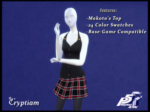 Sims 4 — Persona 5: Shujin Academy Skirt by Cryptiam — Includes Makoto Niijima's Shujin Academy school uniform plaid