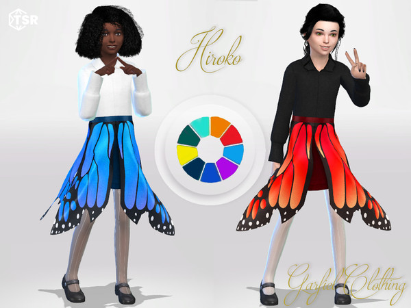 Sims 4 — Hiroko by Garfiel — - 12 colours - Everyday, party, formal - Base game compatible - HQ compatible