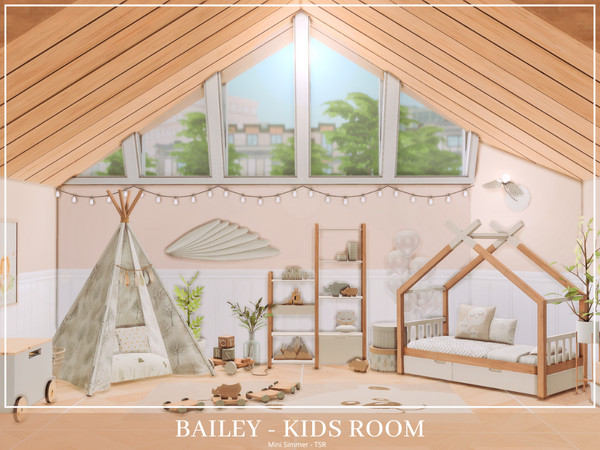 Sims 4 — Bailey Kids room - TSR only CC by Mini_Simmer — Room type: Kids room Size: 6x4 Price: $8,027 Wall Height: Medium