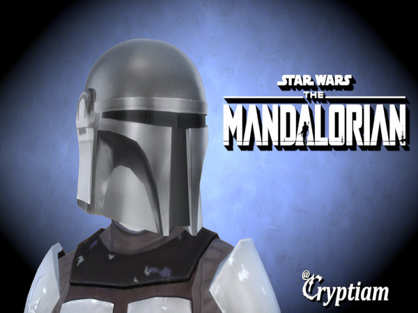 Sims 4 — (Star Wars) The Mandalorian Helmet by Cryptiam — -several color swatch options -Includes Mando's iconic shiny