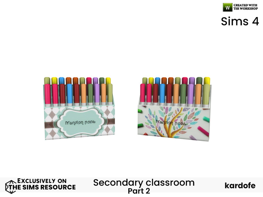 The Sims Resource - kardofe_Secondary classroom_Marker pens