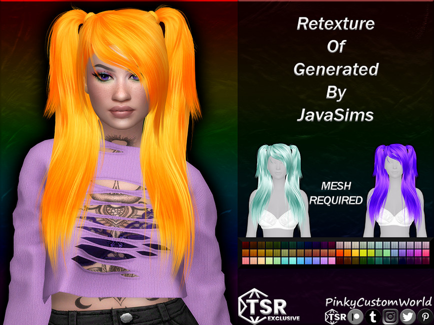 The Sims Resource - Retexture of Generated hair by JavaSims