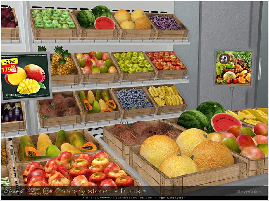The Sims Resource - Grocery store  fruits