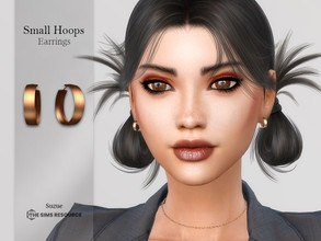 Sims 4 — Small Hoops Earrings by Suzue — -New Mesh (Suzue) -6 Swatches -For Female and Male -HQ Compatible