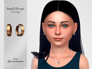 Sims 4 — Small Hoops Earrings Child by Suzue — -New Mesh (Suzue) -6 Swatches -For Female and Male -HQ Compatible