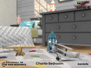 Sims 4 — Charlie Bedroom by kardofe — Bedroom, children's and youth, made of natural wood dyed in bright colours, with