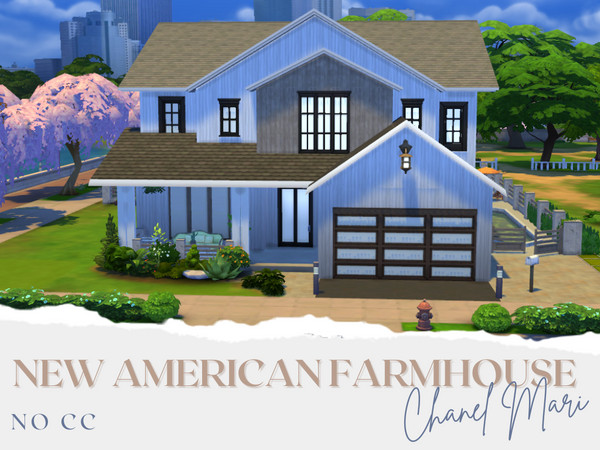 Sims 4 — New American Farm house by Chanel_Mari — New American Farmhouse Built on: - Brook Bungalow, Courtyard Lane,