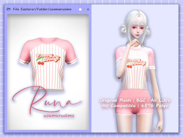 Sims 4 — Runa Set by usamaru1230 — Cute everyday set