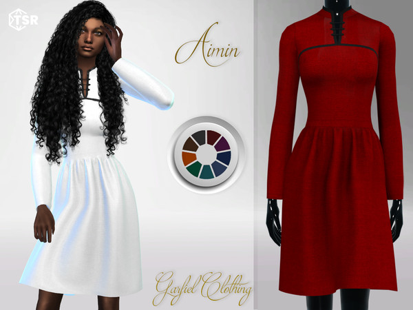 Sims 4 — Aimin by Garfiel — - 10 colours - Everyday, party, formal - Base game compatible - HQ compatible