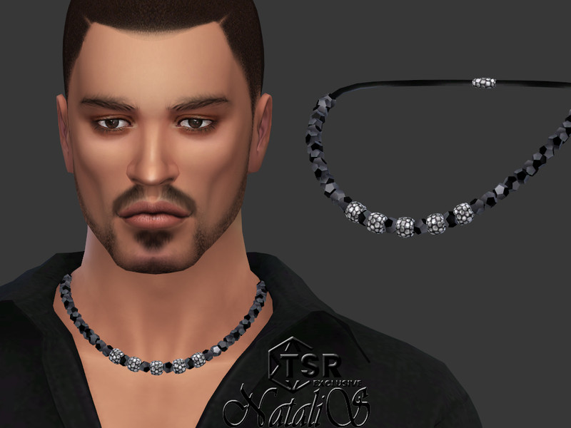 NataliS' Mens beaded necklace with metal