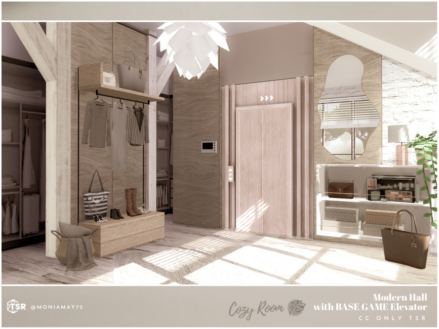 The Sims Resource Hallway with Base Game Elevator