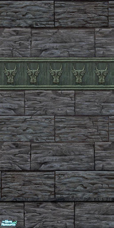 Sims 2 — Mysterious Walls Blue Iron by TSR Archive — Blue wood wall with iron. It's different, but in a creepy and cool