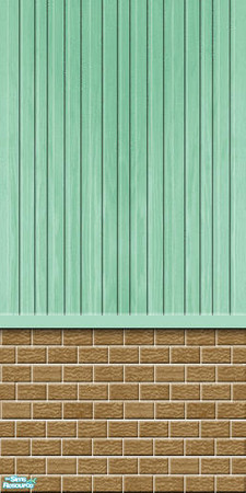 Sims 2 — Studio K BR03VWS - Mint by StudioKhagerks — Part of the Brick 03 & Vertical Wood Siding series. 20 colors.